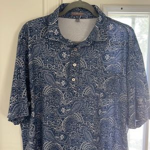 Mens Peter Millar golf short sleeved shirt.